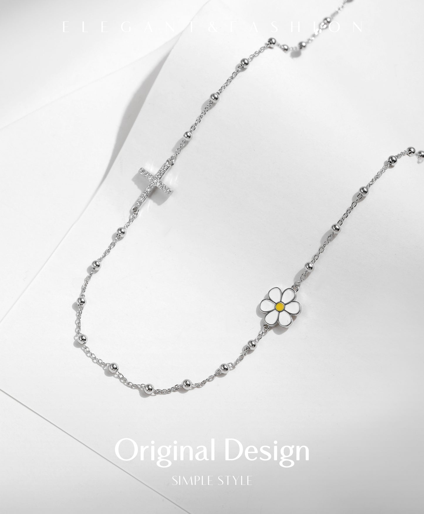 Planderful Everyday Genie Choker Necklace – Elegant Sterling Silver with Zircon Accents