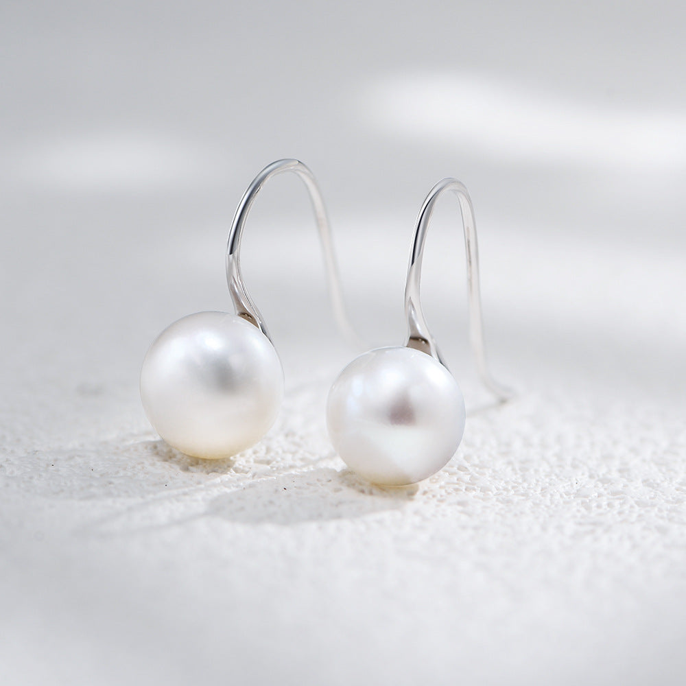 Planderful Natural Freshwater Pearl Earrings For Women Sterling Silver S925 French Hook Classic Minimalist Design