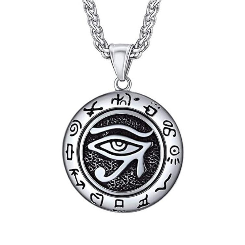 Stainless Steel Necklace - Vintage Egyptian Eye Of Horus Pendant With Timeless Ancient Power