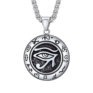 Stainless Steel Necklace - Vintage Egyptian Eye Of Horus Pendant With Timeless Ancient Power