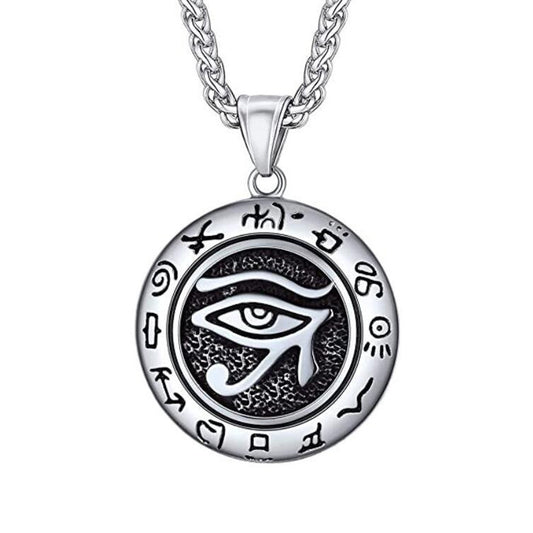 Stainless Steel Necklace - Vintage Egyptian Eye Of Horus Pendant With Timeless Ancient Power