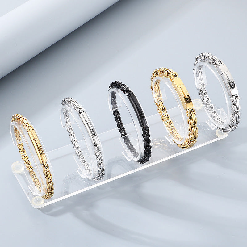 Hip-Hop Double Chain – Vacuum Electroplated Emperor Chain Stainless Bracelet