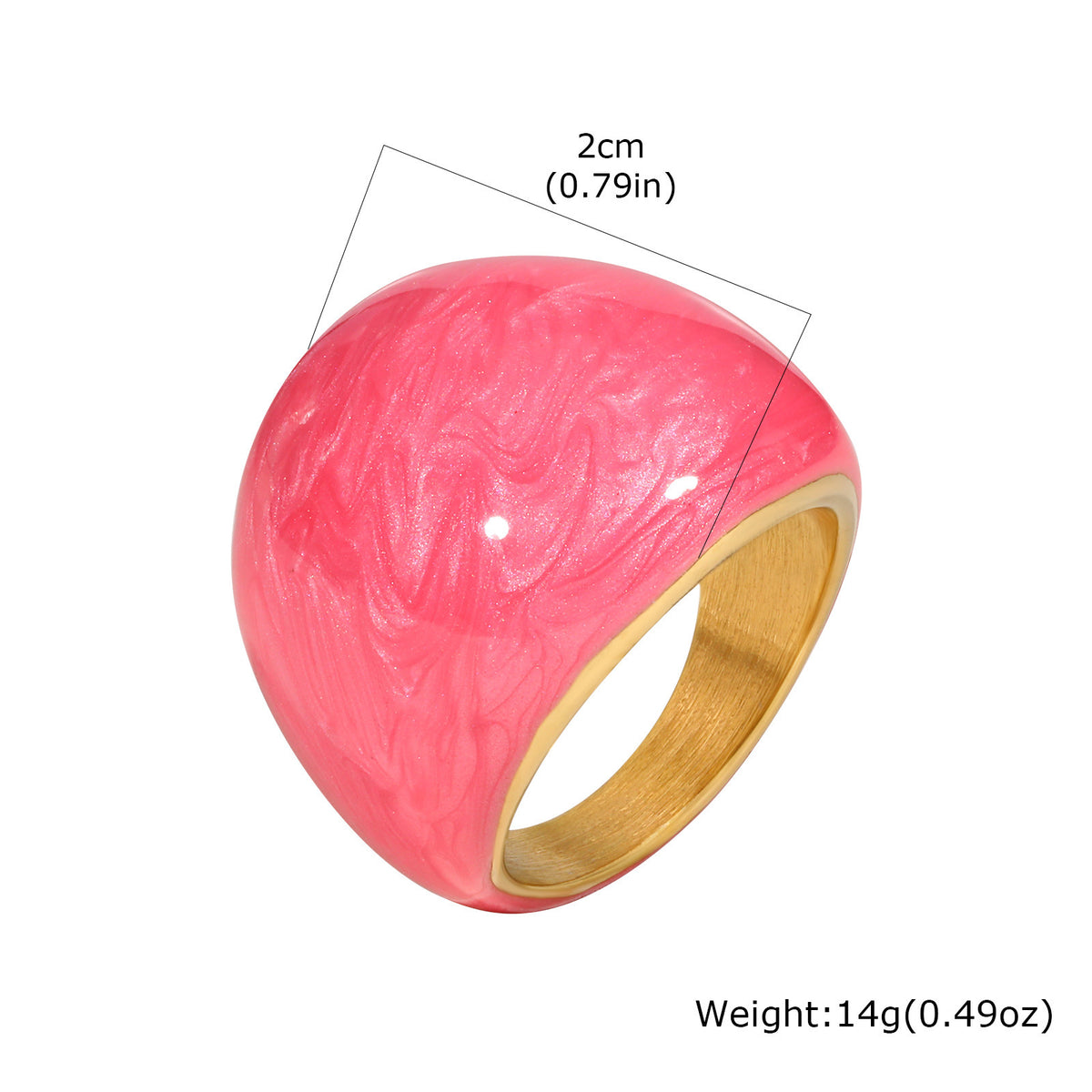 Stainless Steel Summer Ocean Wind Drip Oil Ring Irregular Design Curved Drip Light Blue