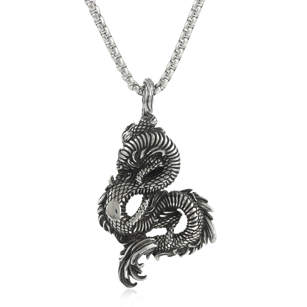 European And American Stainless Steel Dragon Pendant Necklace