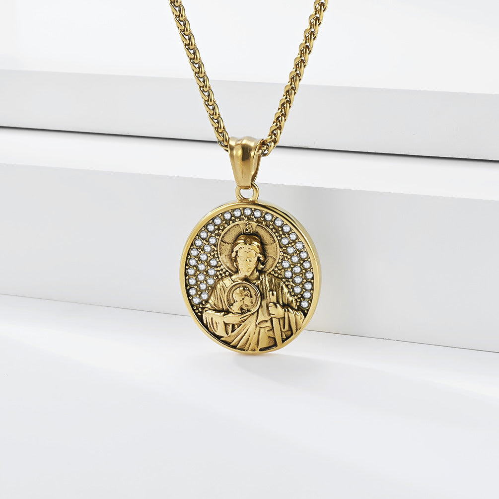 Stainless Steel Zircon Vintage Necklace