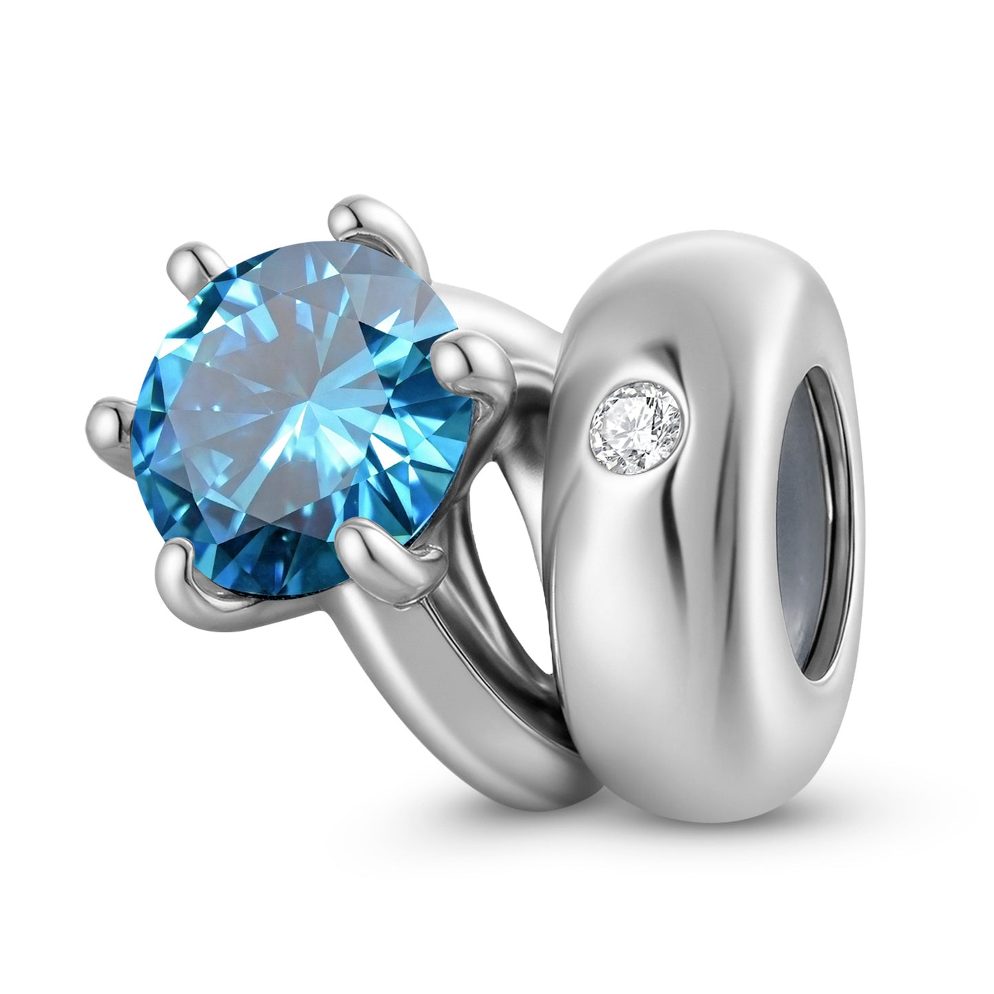 Planderful Jewelry Sterling Silver Beads Pendant December Birthstone DIY Jewelry