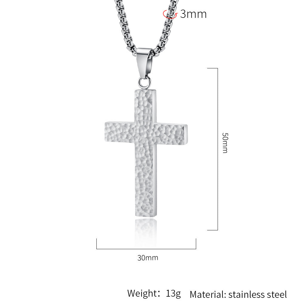 Steel Necklace – Statement Cross Necklace