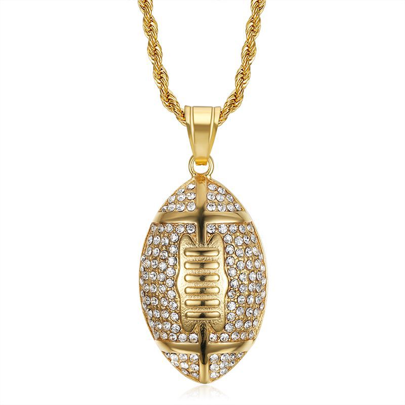 Steel Necklace – Statement Football Pendant