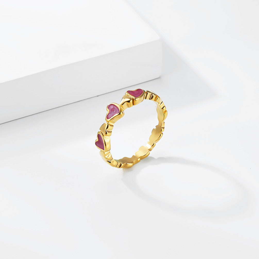 Steel Ring – Elegant Heart-Shaped Drop For Women