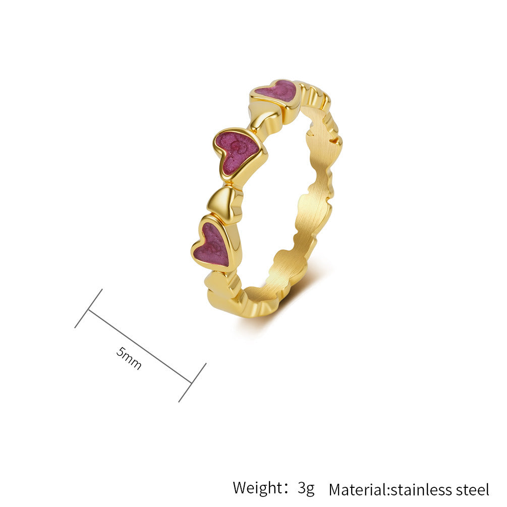 Steel Ring – Elegant Heart-Shaped Drop For Women