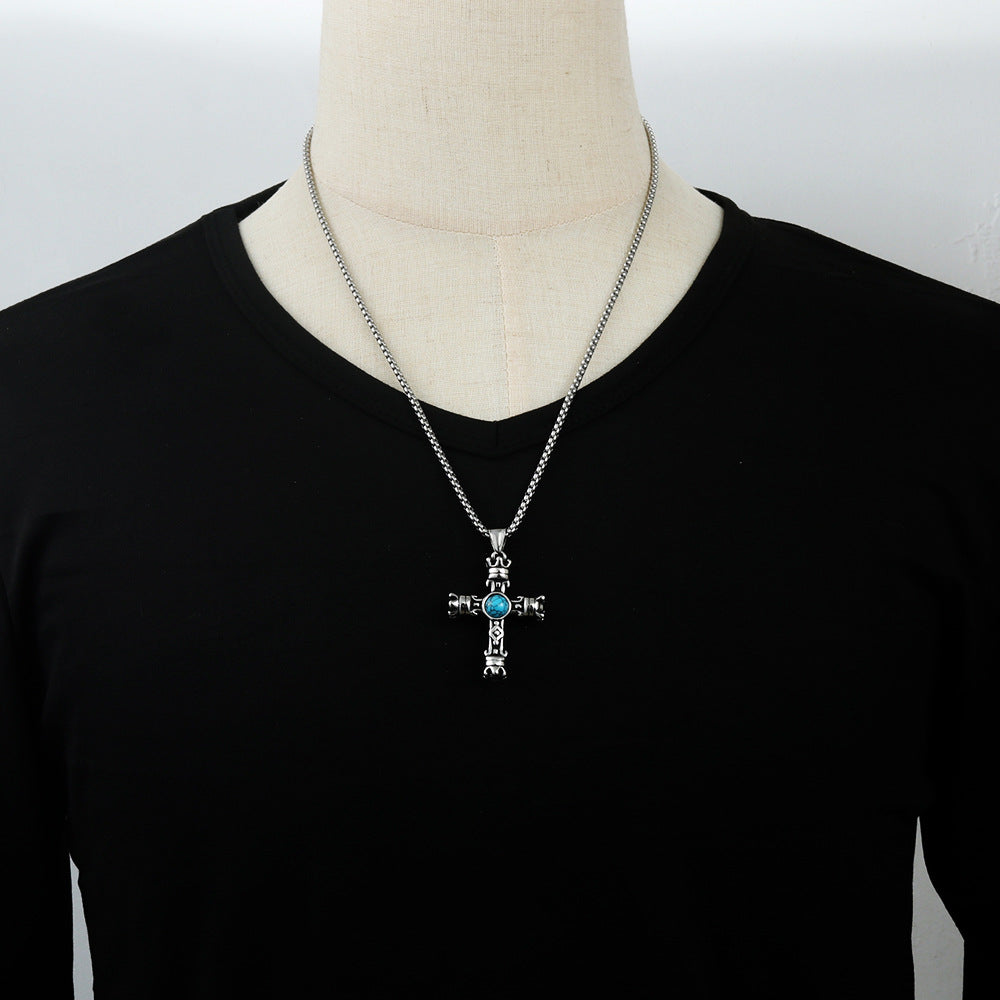 European And American Stainless Steel Cross Eye Pendant