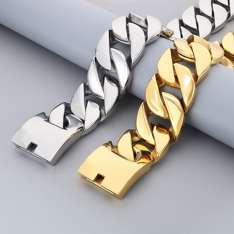 Planderful Cuban Chain Necklace 43mm Thick Unisex Glossy