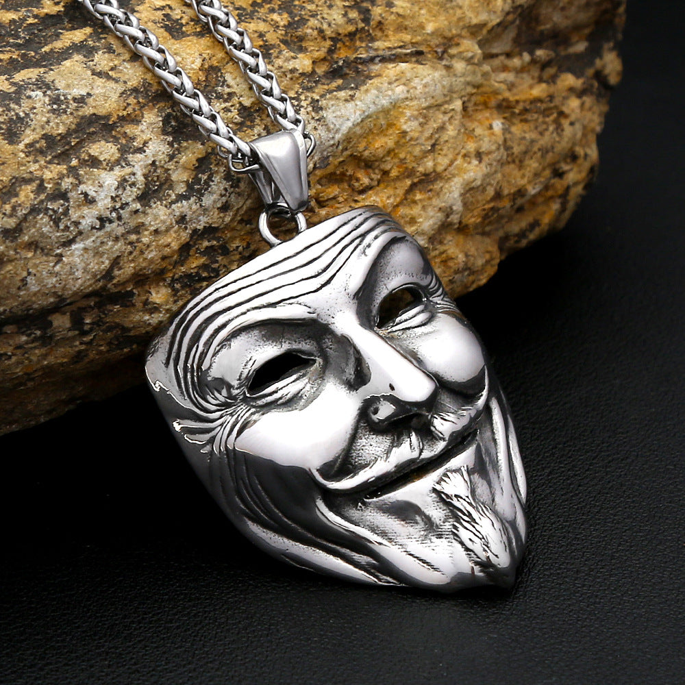 Punk Mask Stainless Steel Men's Pendant Necklace