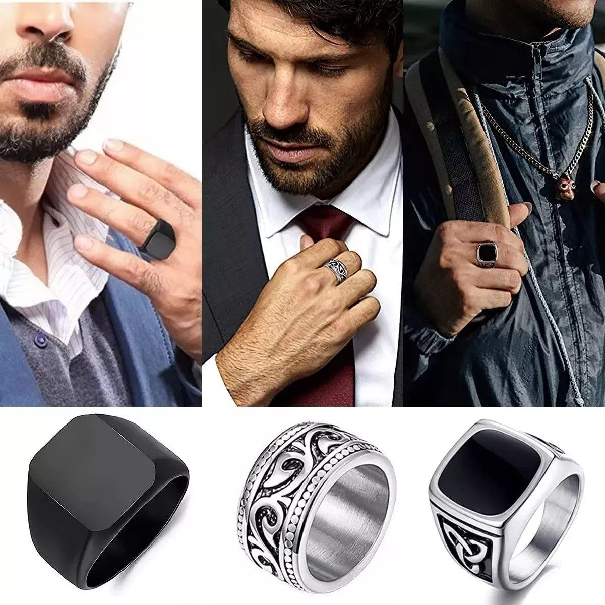 Viking Celtic Triangle Knot Ring Titanium Steel By Planderful Bold Personalized For Men Unisex Jewelry