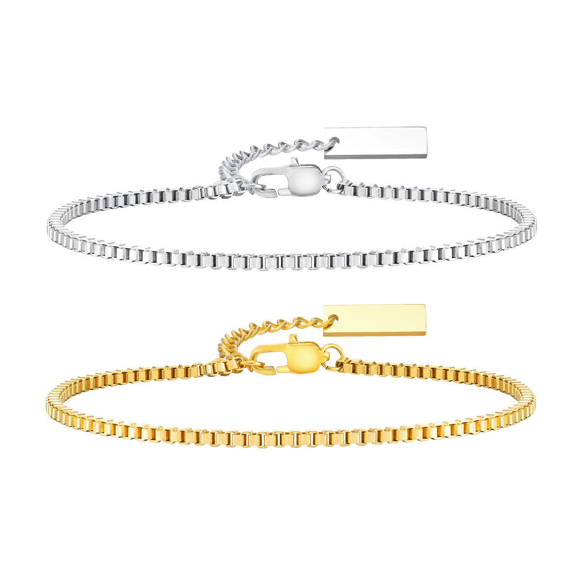 Gold-Plated Stainless Steel Bracelet for Men