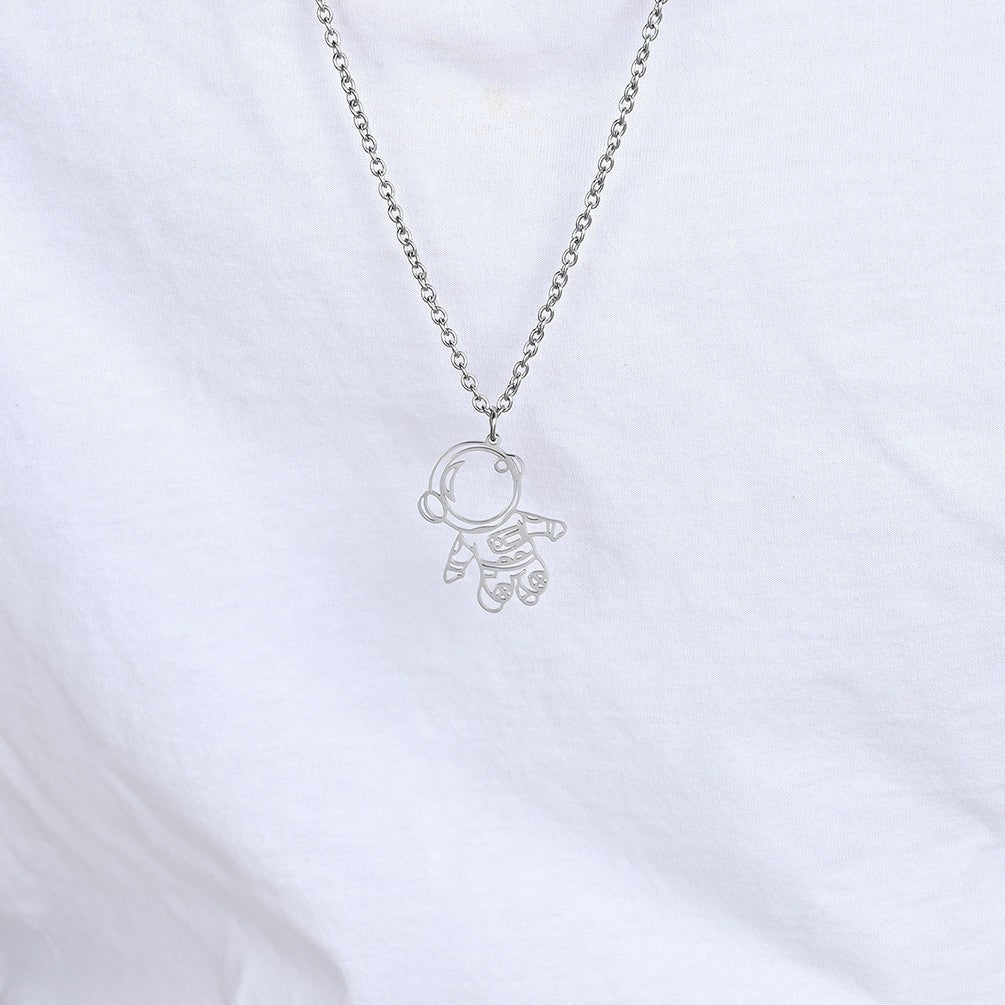 Modern Silver-Tone Stainless Steel Necklace