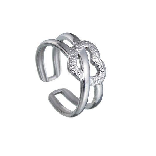 Chic Titanium Steel Ring with Cross-Cultural Charm and Adjustable Fit