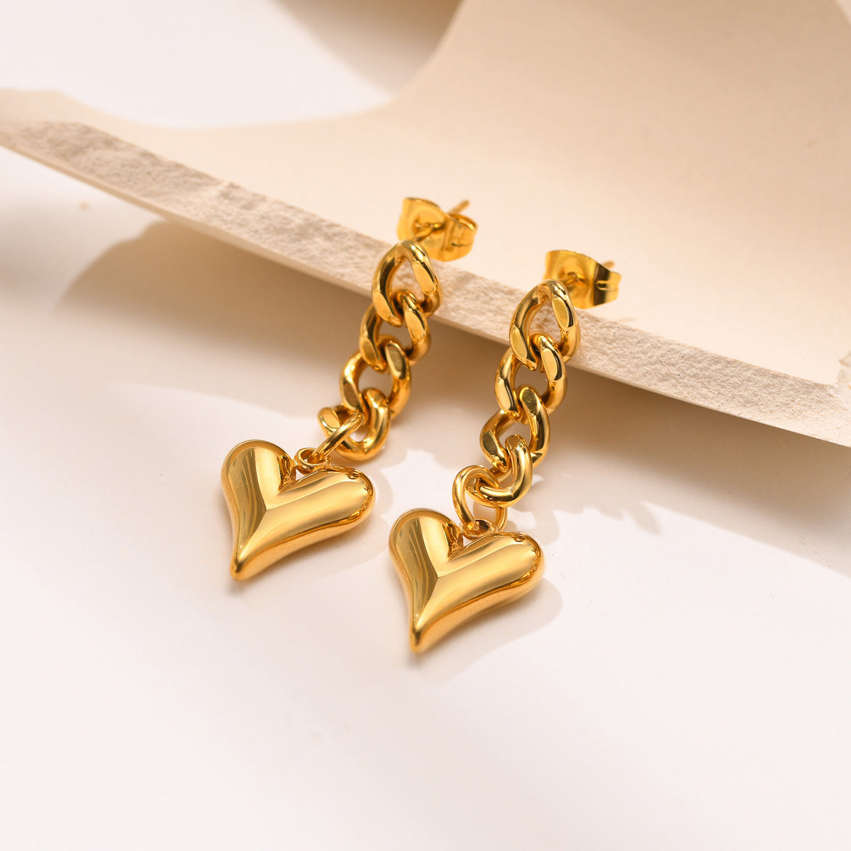 Stainless Steel Heart Earrings