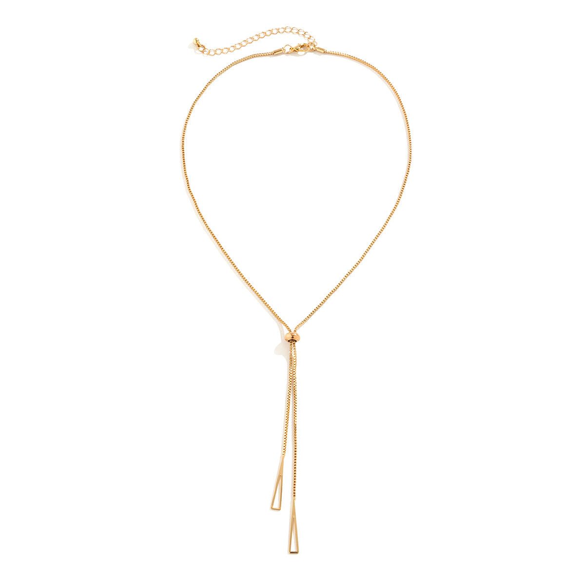Minimalistic Triangle Pendant Adjustable Tassel Necklace Elegant Single-layer Necklace for Women Contemporary European and American Style Necklace
