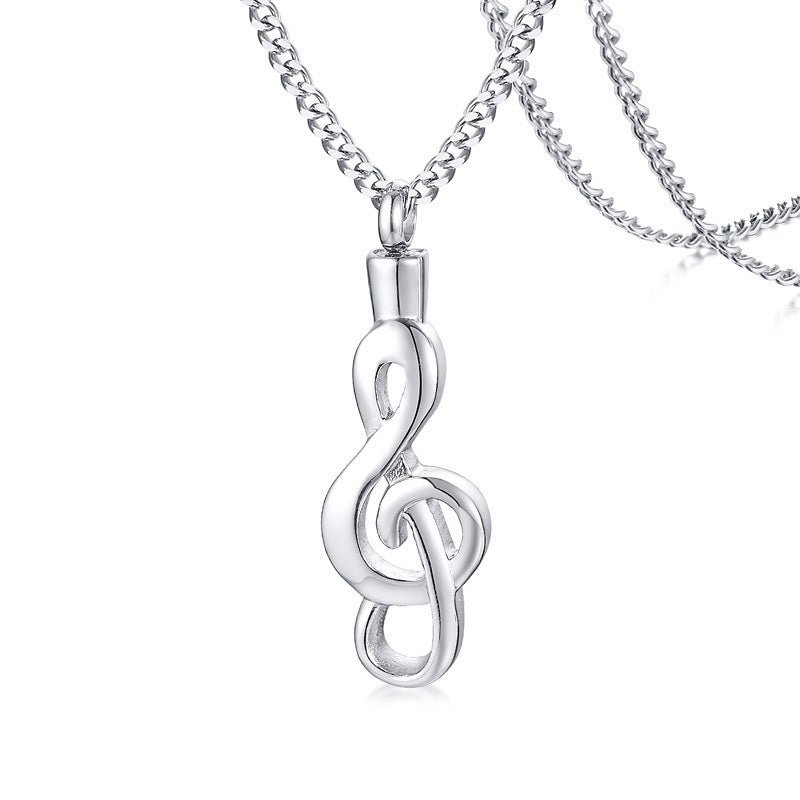 Cross-Border E-Commerce Jewelry Wholesale Stainless Steel Music Note Urn Pendant Neutral For Men And Women