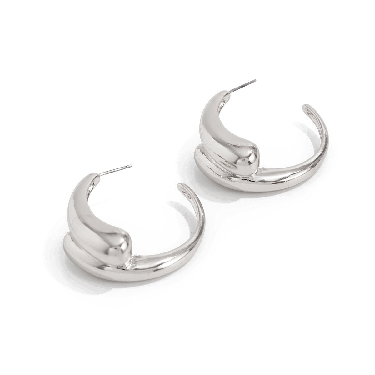 Planderful Vienna Verve Liquid Lava Stud Earrings For Women Retro Heart Star Pleated Design Statement Jewelry