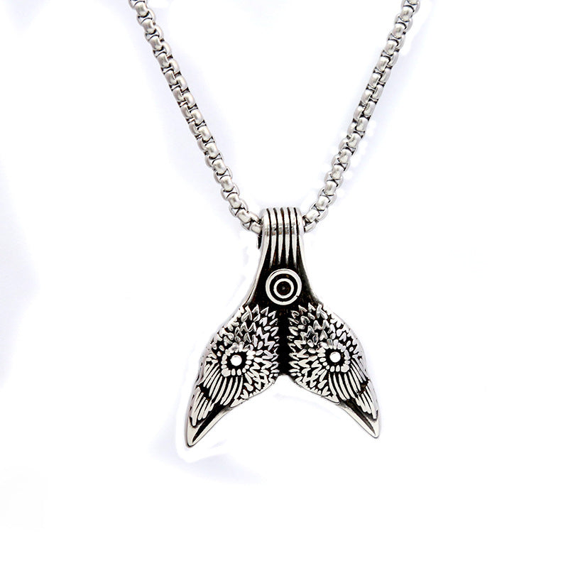 European And American Titanium Steel Eagle Head Necklace