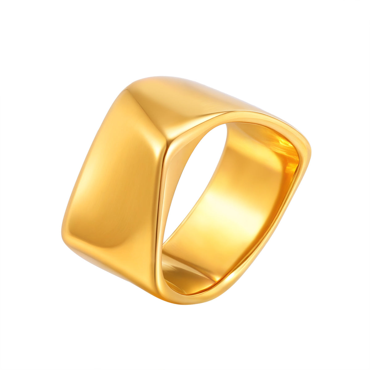 Titanium Steel Women's Ring Stainless Steel Plated Gold All-Light Geometric