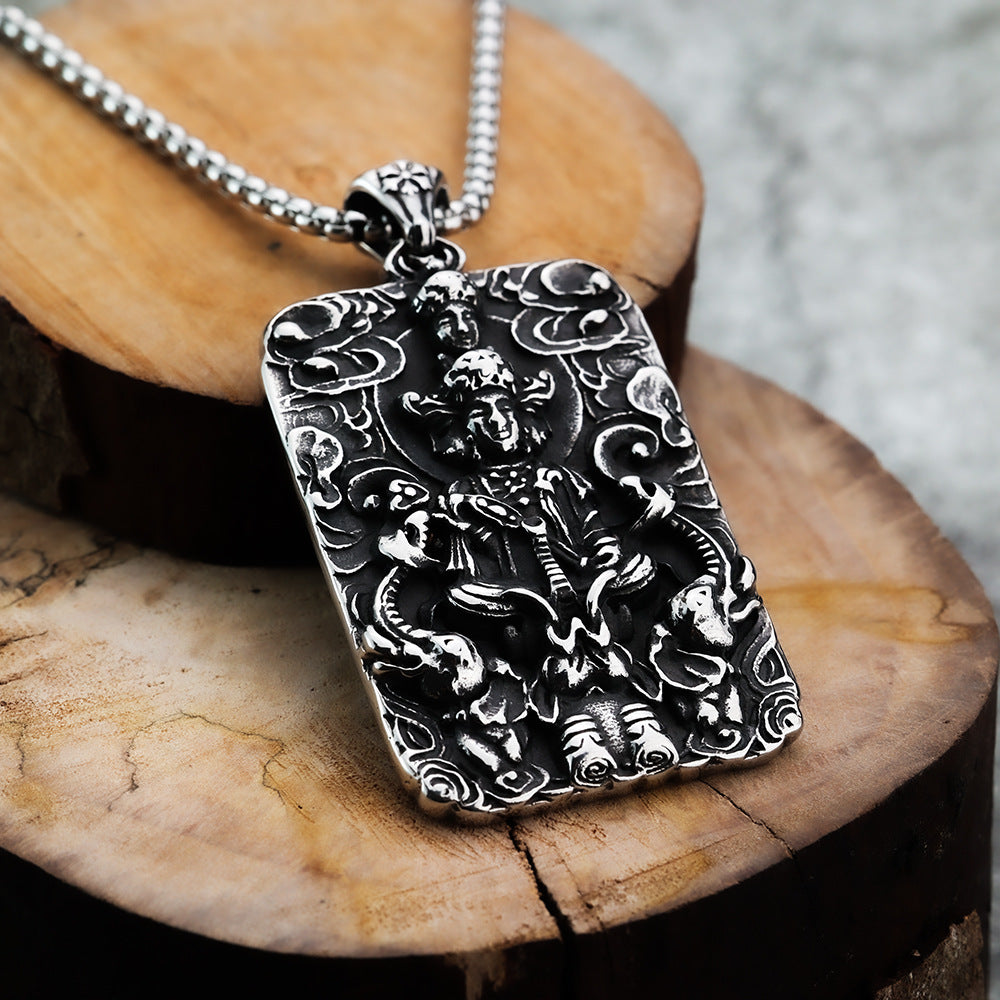 Vintage Buddhist Zodiac Pendant Necklace