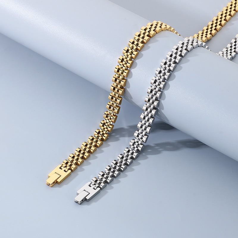 Planderful Glossy Hip Hop 10mm Five Row Chain For Men