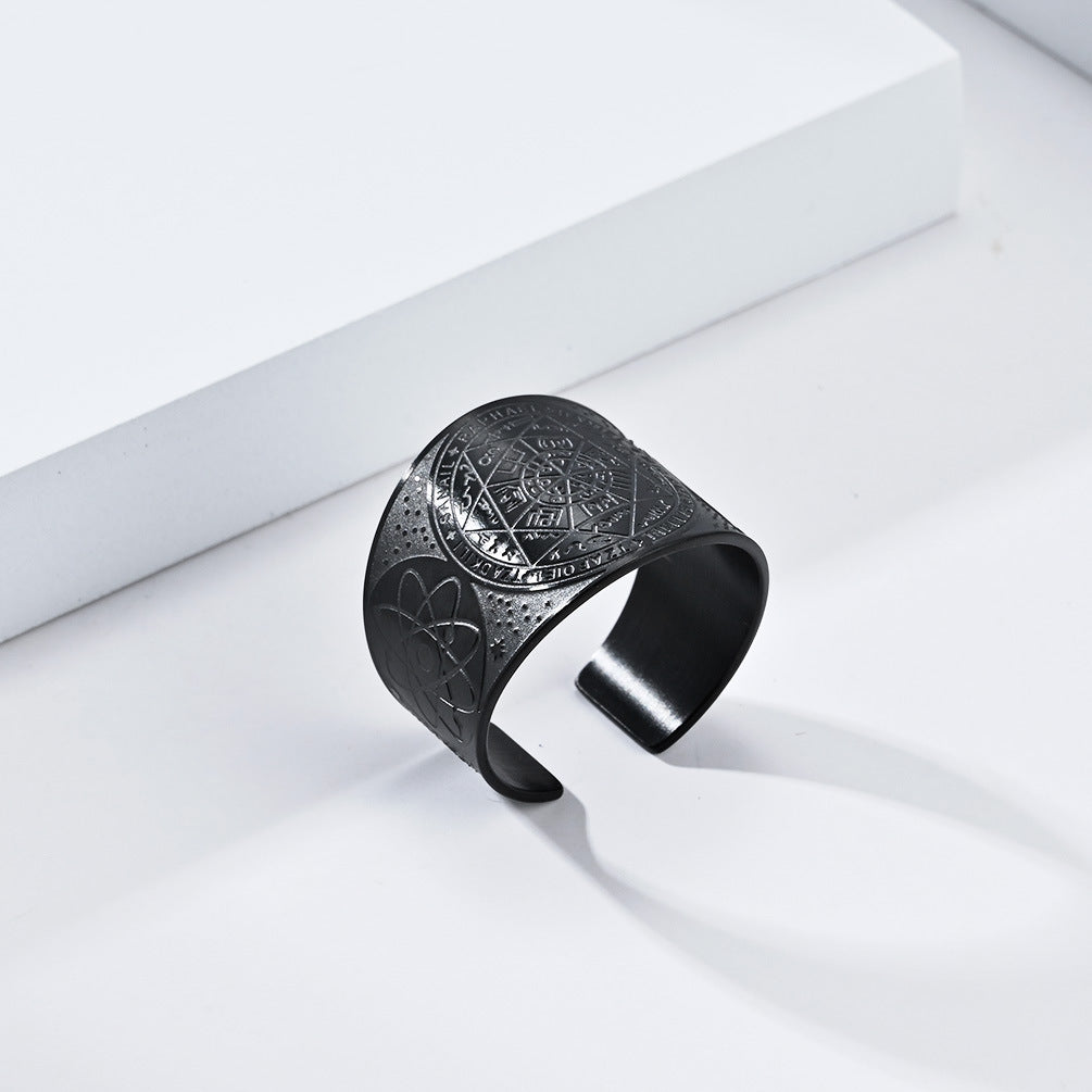 Steel Ring – Vintage Seven-Point Star Hip Hop