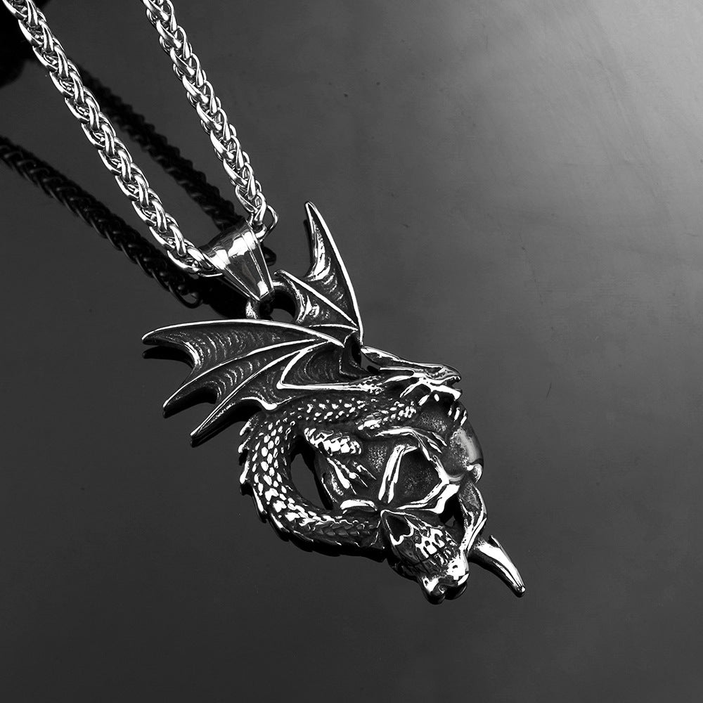 European And American Retro Men's Jewelry Dragon Head Necklace