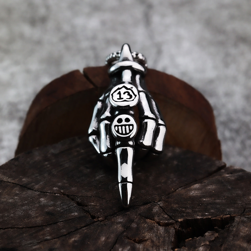 European and American Personality Finger Smiley Face Hip Hop Pendant for Men