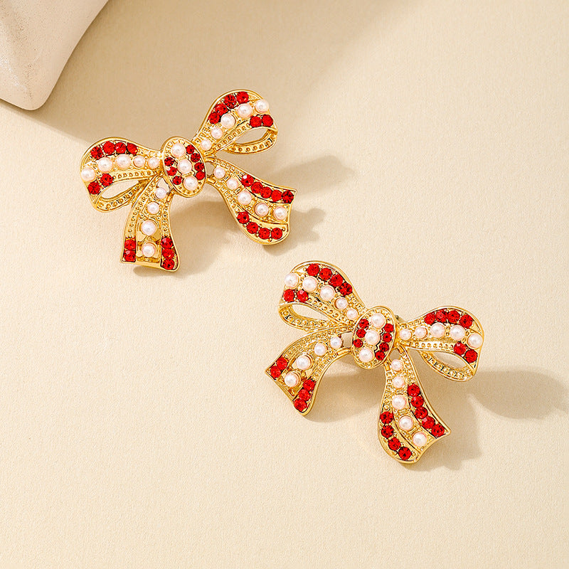 Planderful Vienna Verve Earrings – Exquisite Imitation Pearl Bow Design