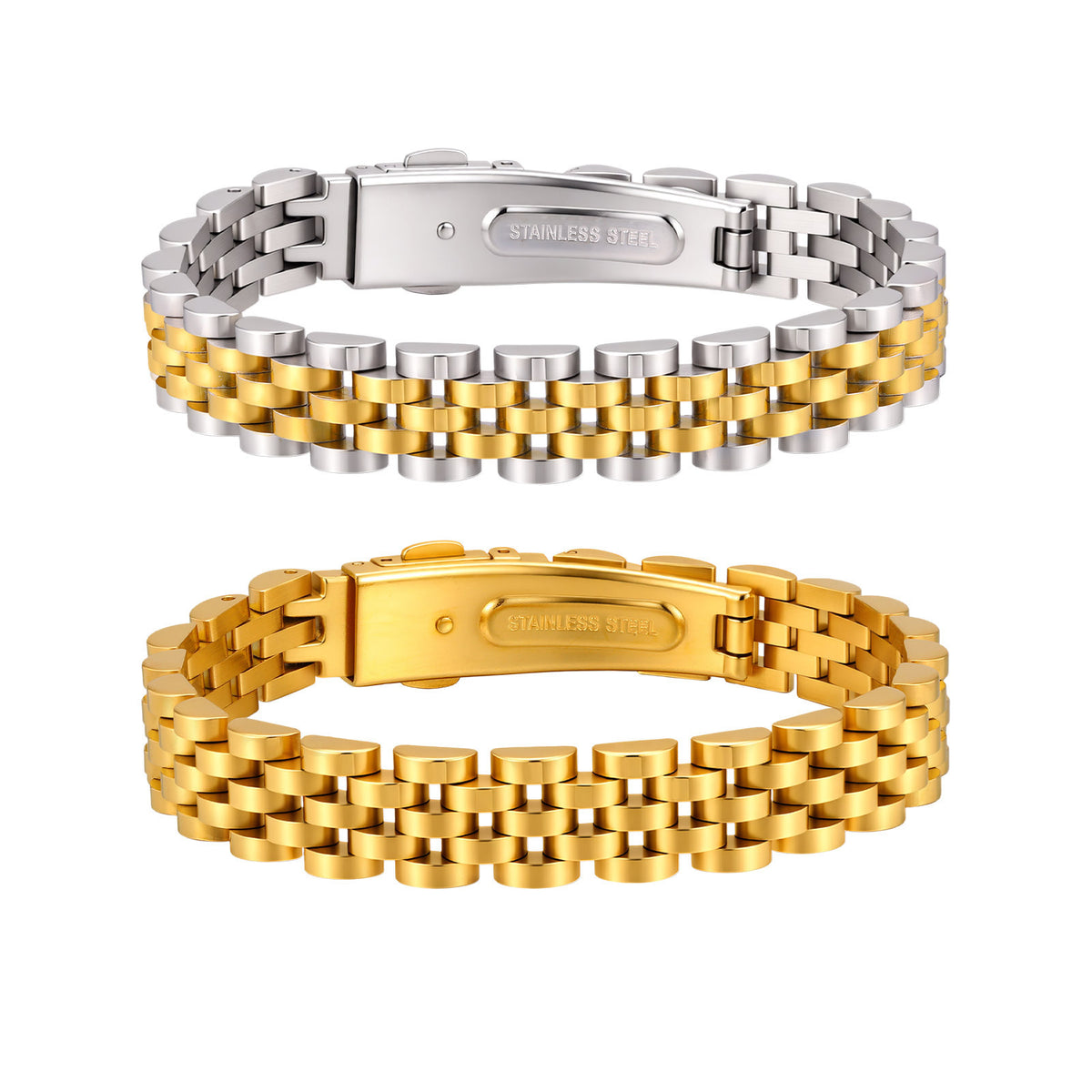Textured Stainless Steel Bracelet for Men