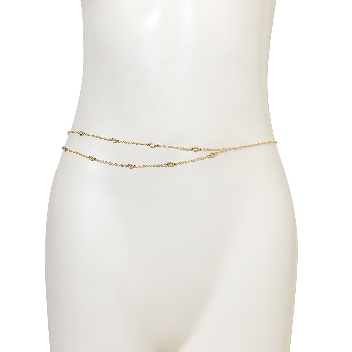 Elegant Zircon Waist Chain Necklace and Body Chain from Vienna Verve Collection