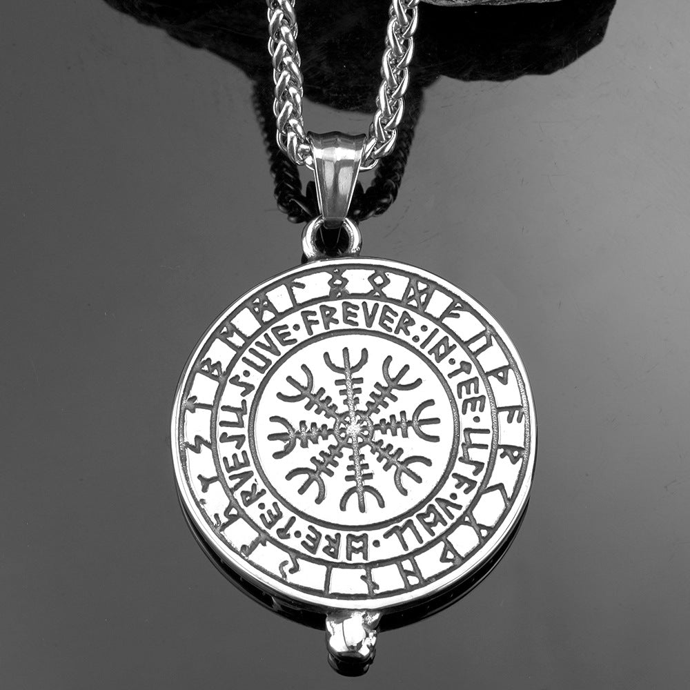 European and American Jewelry Wholesale Titanium Steel Men's Pendant Necklace Axe Crow Design