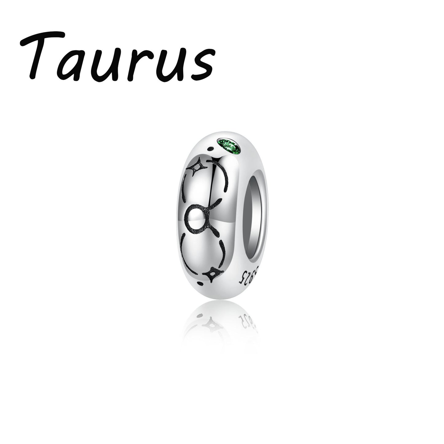 Planderful Jewelry Zodiac Spacer Bead Sterling Silver Zircon