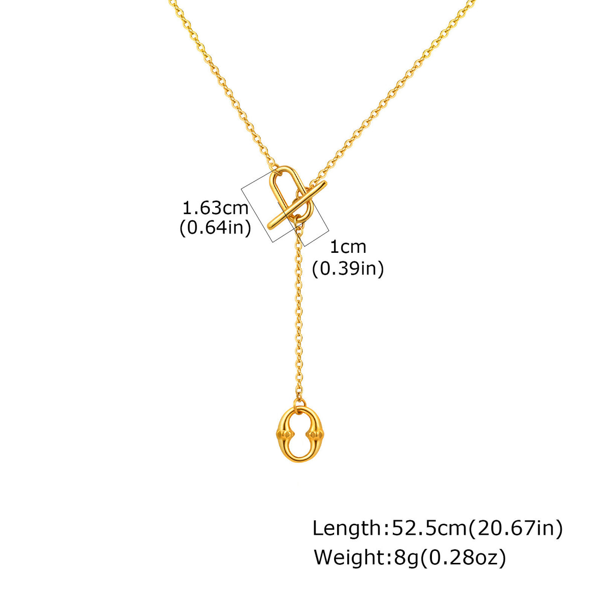 Modern Gold-Tone Stainless Steel Necklace