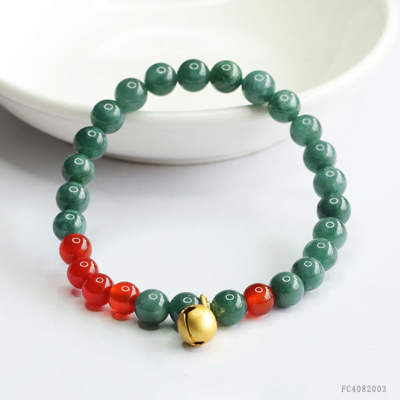 Blue Water Jadeite Agate Style 3 Beaded Bracelet