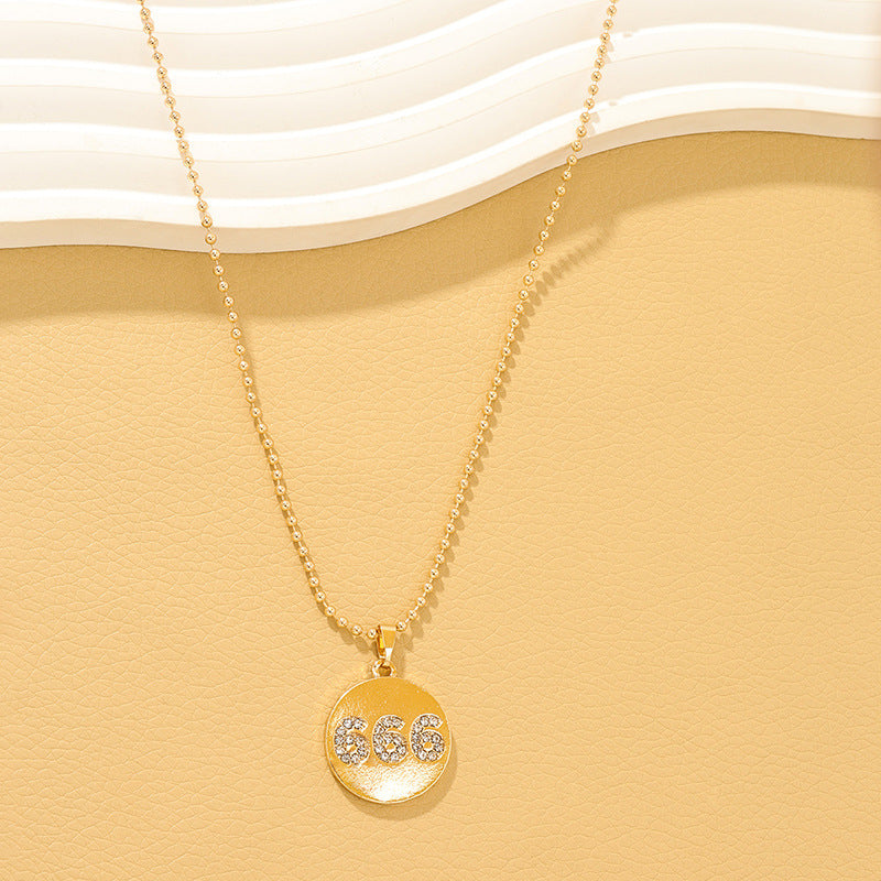 European Charm Metal Digital Pendant Necklace - Wholesale Women's Jewelry