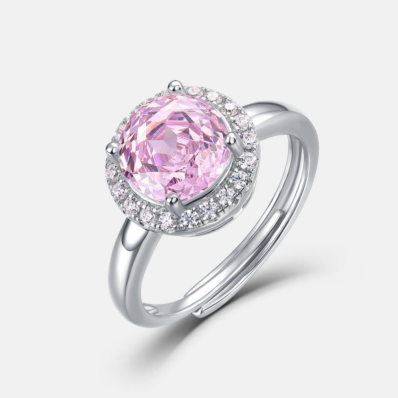 S925 Sterling Silver Zircon Rose Ring