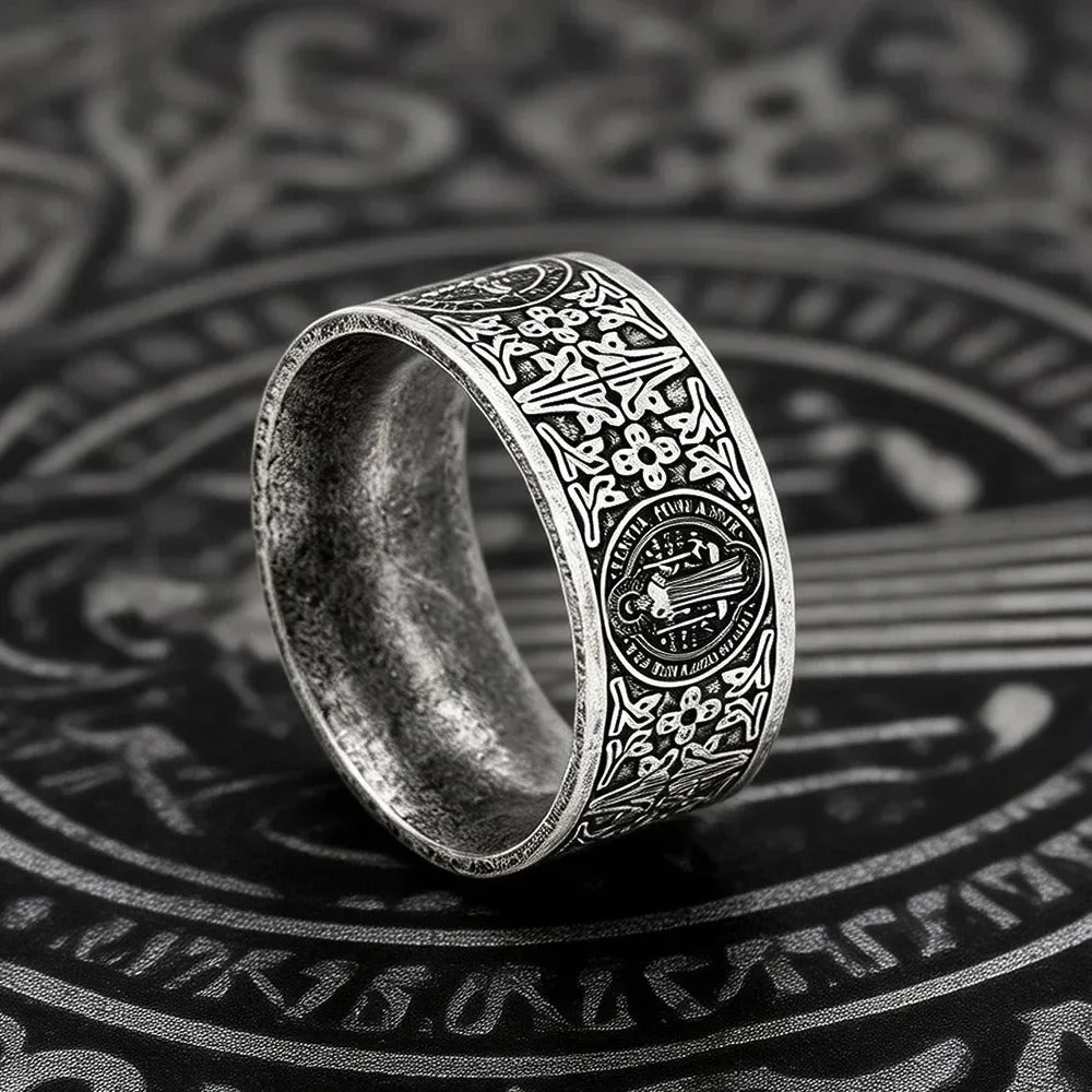 Vintage Cross Stainless Steel Men's Ring
