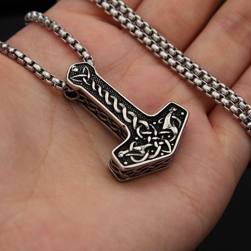 Retro European American Men's Stainless Steel Viking Anchor Pendant