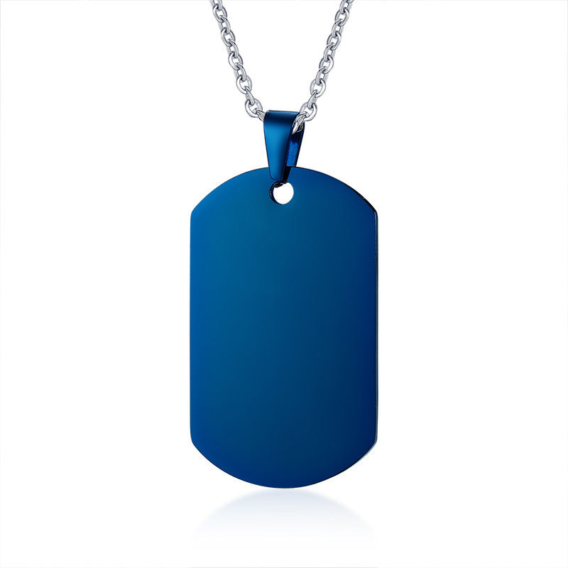 Stainless Steel Tag Pendant Glossy Personalized Accessories for Men