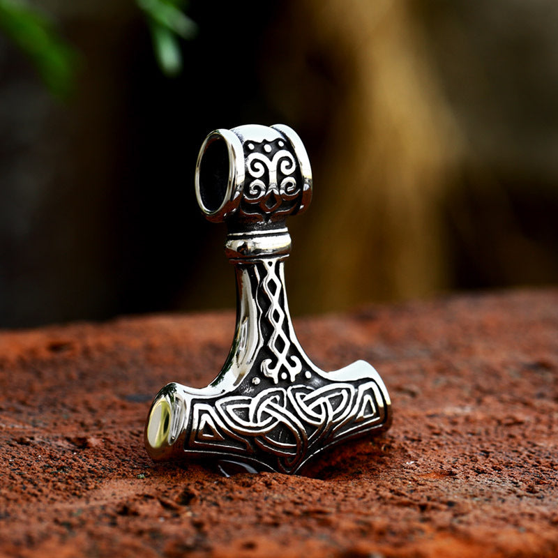 Nordic Viking Celtic Knot Titanium Steel Pendant & Thor's Hammer Pendant for Men - Wholesale Collection
