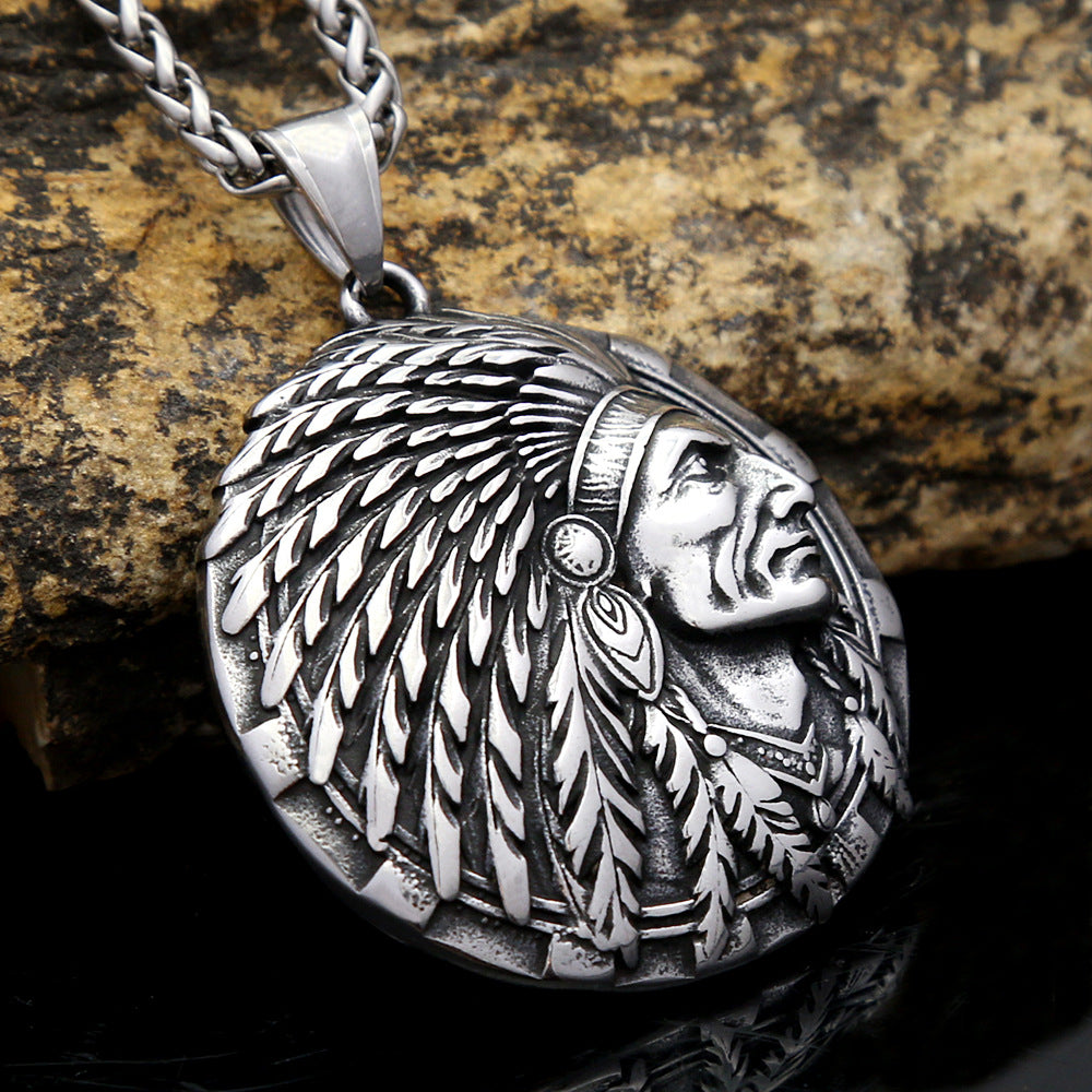 Punk Indian Stainless Steel Men's Pendant Necklace