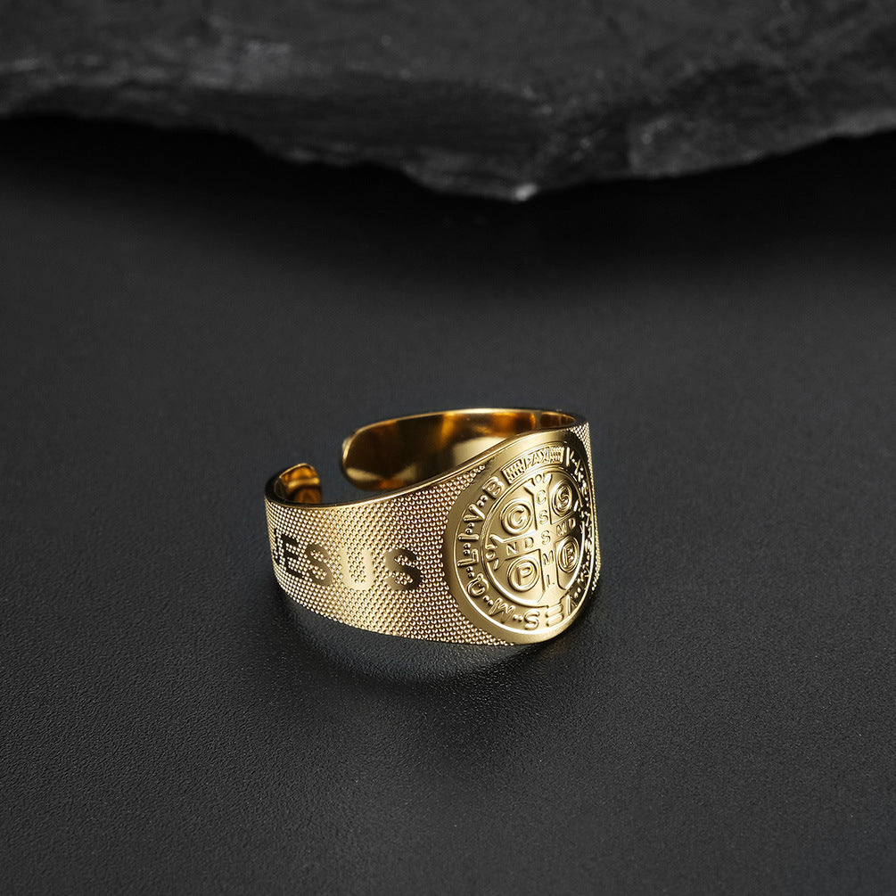 Planderful Adjustable Titanium Steel Ring Unisex Gothic Exorcist Style Everyday Genie Collection