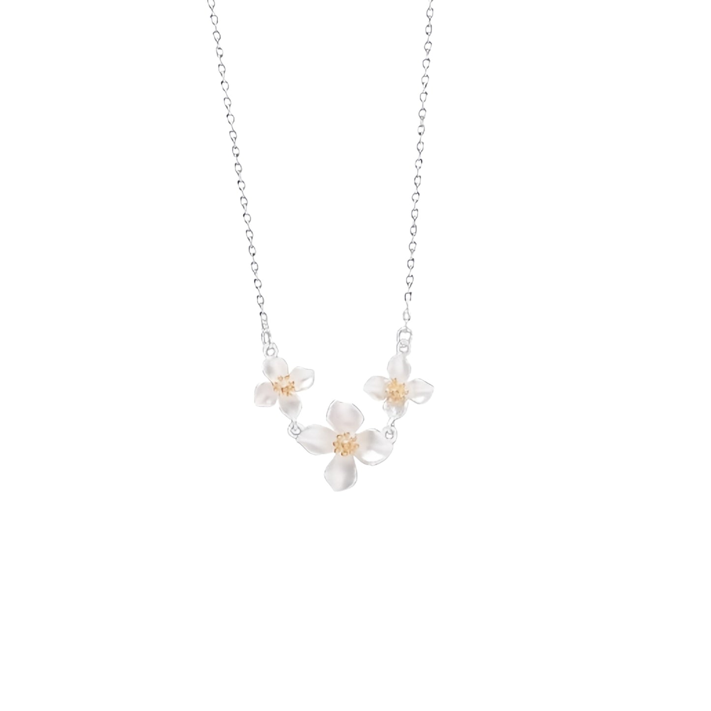 Planderful Sterling Silver Gardenia Necklace For Women Elegant Clavicle Chain Gift