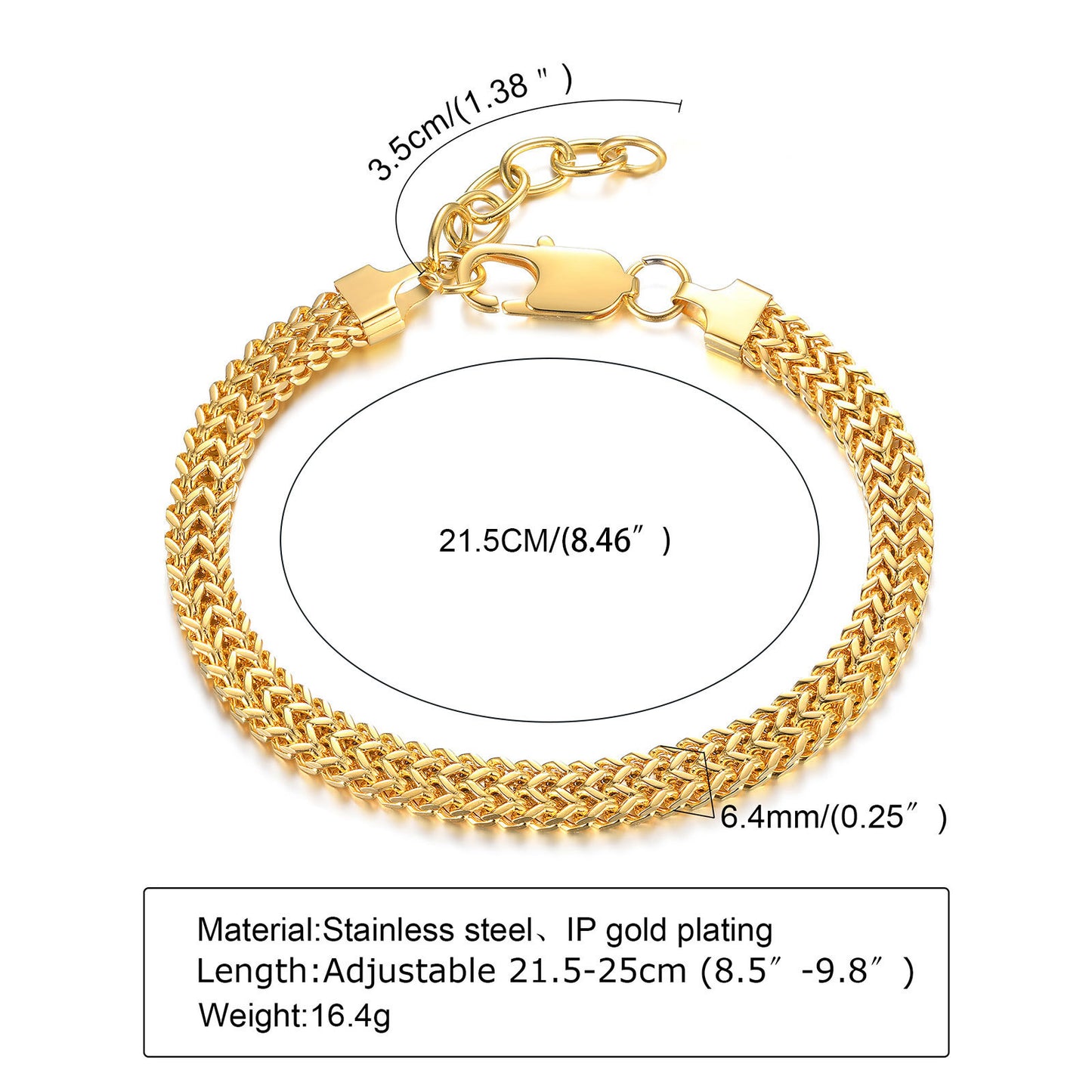 Men's Simple And Fashionable Stainless Steel Chain Bracelet