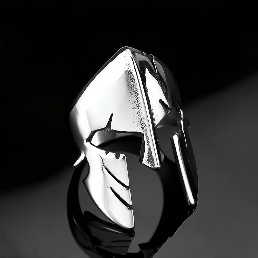 European And American Jewelry Men's Stainless Steel Ring Sparta Mask Retro Design